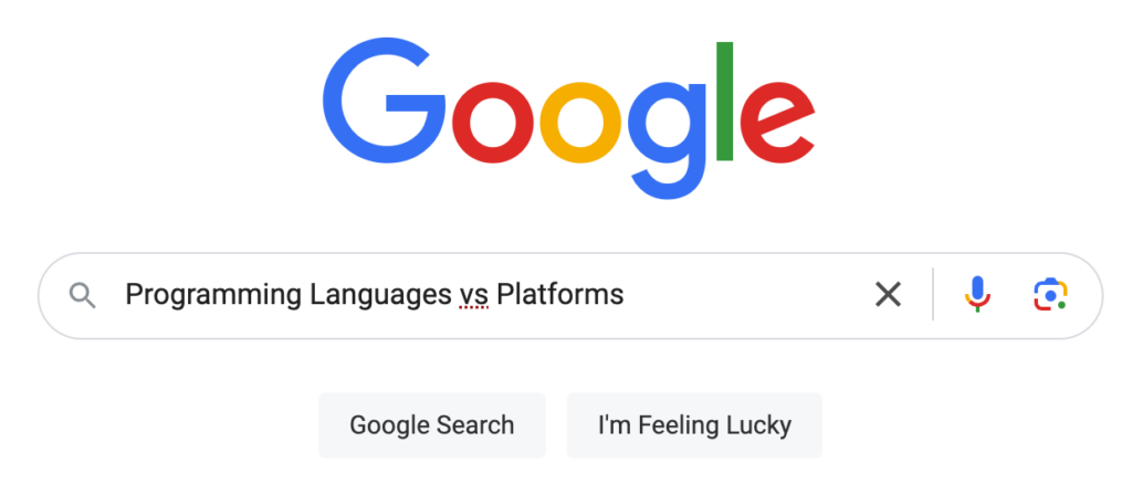 Programming Languages vs Platforms google Search